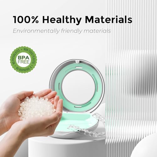 HEMILAB® Retainer Case, Slim Aligner Case with Mirror, Compatible with Invisalign, Cute Retainer Orthodontic Box with Vent Holes, White - Thumbnail 3