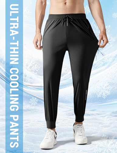 Image of Venzina Men's Quick-Dry 4-Way Stretch Joggers Tapered Fitness Pants with Ankle Cuff for Workout, Gym, Running &Casual Wear