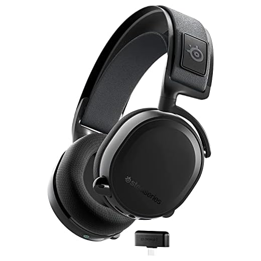 SteelSeries Arctis 7+ Fone de ouvido para jogos sem fio – Sem perdas 2,4 GHz – Vida útil da bateria de 30 horas – USB-C – 7.1 Surround – Para PC, PS5, PS4, Mac, Android e Switch – Preto