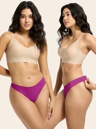 Image of Seamless Thong Period Underwear for Women Teens Light Flow Moisture Wicking Side Leak Prevention Panties 3 Pack