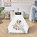 Indoor Pet Teepee Tent for Small Dogs & Cats, Portable Dog House with Removable Cushion, Blackboard, Easy to Assemble