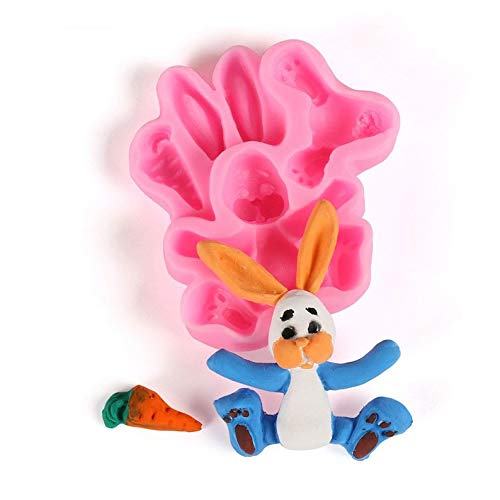 image for DaPlug Easter Bunny Silicone Mold Fondant Rabbit Mold BPA Free and Non
