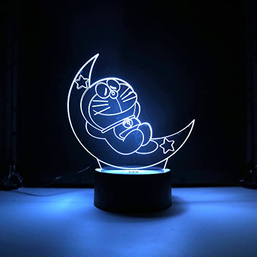 Lampara LED Infantil Doraemon Luna Cambia Color USB Luz nocturna y decoración Cover