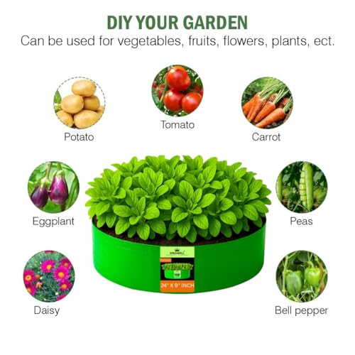 Image of Kingwell grow bags 24x9 inch pack of 2 Grow Bag For Terrace Garden Leafy Vegetable Plant Grow Bags Fruits Growing Containers For terrace Gardening