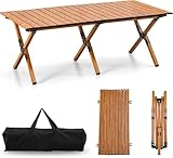 TAO ONE Roll-Up Camping Table: Low Picnic Table Foldable and Portable for Outdoor Grill - Beach Folding Table with Carrying Bag