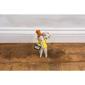 Primitives by kathy collectible critter sunshine mouse felt critter lending a you are my sunshine sentiment with knit sweater hat and flower details  urban country home decor
