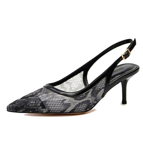 Image of Mesh Kitten Heels for Women Slingback Design with Pointed Toe Breathable and Stylish Elegant Low Heel for Comfort