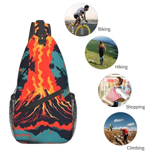 Mochila Cruzada Volcano Print para Viaje y Senderismo miniatura 6