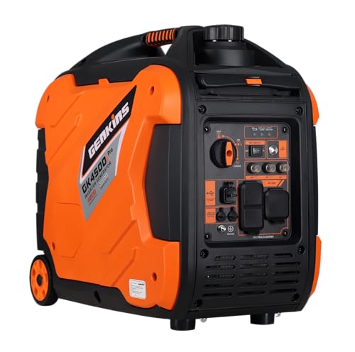4500 watt Portable Inverter Generator Pure Sine Wave Technology Attached Wheel Kit Reduced Noise & Weight Gas Powered Manual Start | 2024 Model