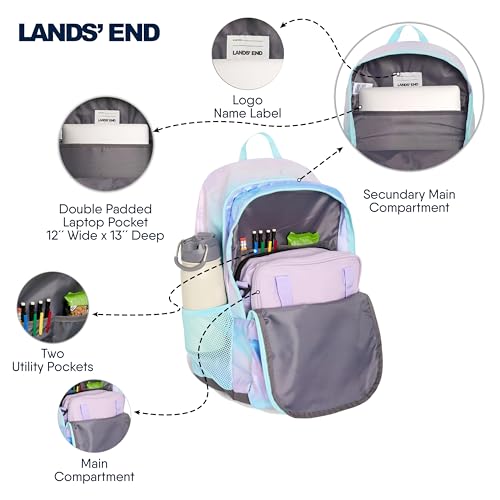 Image of Lands' End Unisex Kids Large ClassMate Lightweight Durable Elementary School Backpack, Pastel Lilac