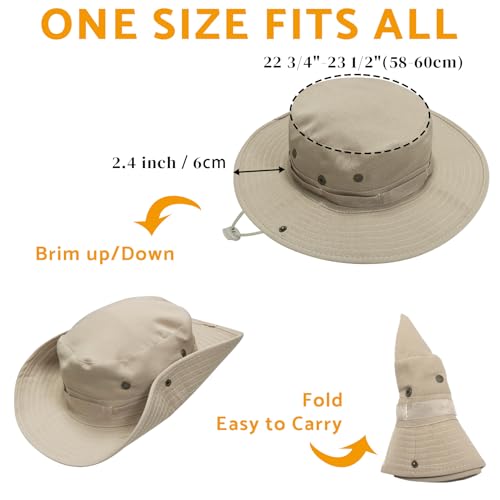 Image of NPJY Sun Hats for Men Women Boonie Hats UPF 50+ Bucket Hat for Fishing Hiking Hunting Safari