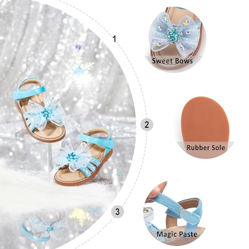 Image of Otter MOMO Girls Open Toe Princess Flat Sandals with Comfort Sole Summer Sandals