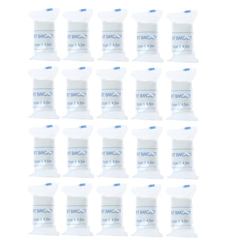 GINIOUFORCE 20-Pack 2 inch x 4.92 Yards Gauze Bandage Rolls Breathable White Gauze Bandages Bandage First Aid Kit Gauze Roll Wound Dressing Nursing Emergency Care Bandage
