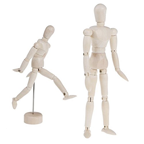HuaYang - Maniquí de madera, modelo de dibujo humano con figura de soporte para dibujo artístico, 20 cm