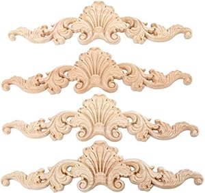 MUXSAM 4 Stück Holz Geschnitzte Ecke Applique