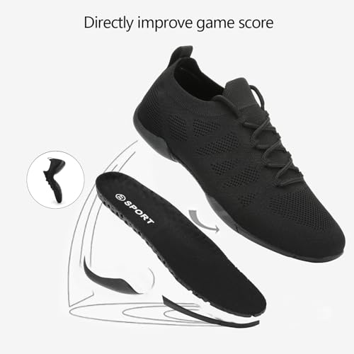Kvwqoty Cheerleader Mädchen Schuhe Tanzsneaker Damen Cheerleading-Turnschuhe Cheer Tanz Tennis Sneaker Mesh Flexibel Gymnastik Outdoor Fitness Schuhe Damen Schwarz 39 Herren
