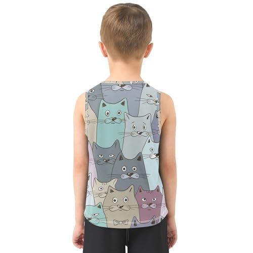 Doodle Dogs Boys Tank Top Sleeveless Teens Vest Youth Boy Muscle Shirts for Golf Swim Bike Jog 3T3