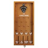 Foster & Rye Plink-A-Drink Wall Mounted Bottle Opener and Catcher- Wooden Bottle Cap Opener Party Games for Parties