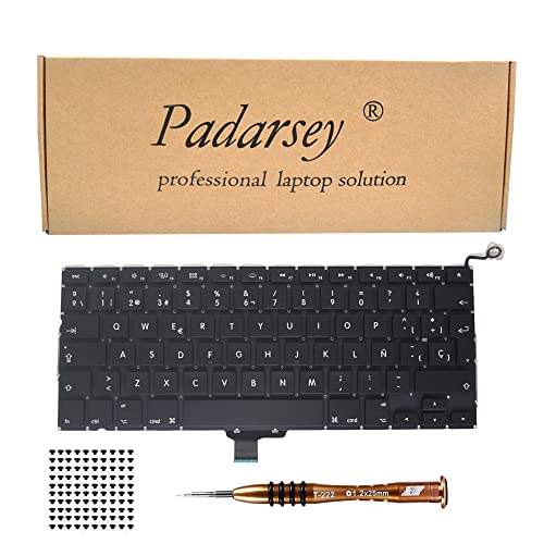Pardarsey Teclado de repuesto PCE español compatible para MacBook Pro Unibody 13 pulgadas A1278 2008 2015 con destornillador