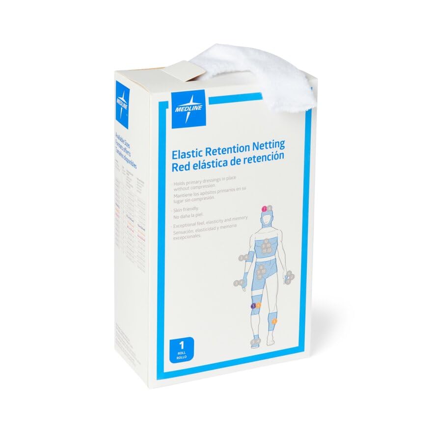 Image of Medline Stretch Tubular Elastic Dressing Retention Net, Size 7,(28 inch x 25 yds), Ideal for Wound Care, Single Pack