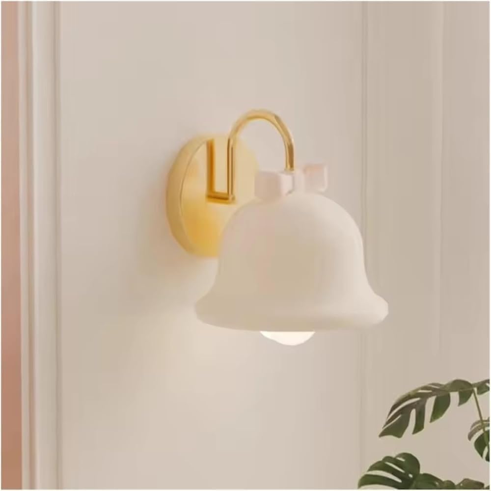 Księżniczka Sypialnia Biała Księżyca Lampa ścienna Dzwonek - Nowoczesna artystyczna lampa LED do pokoju dziecięcego - Ciepłe i romantyczne oświetlenie - T-155 (BIA
