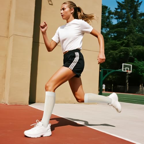 YOYOU Neon Socks for Women 80s 90s, Scrunch Socks Leg Warmers Extra Long Knee High Sock Neon Outfits3