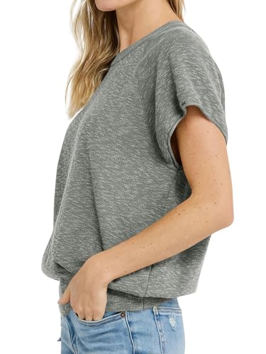 Image of Saodimallsu Womens Short Sleeve Crewneck Sweater Summer Tops Casual Loose Knit Lightweight Basic Pullover Shirts