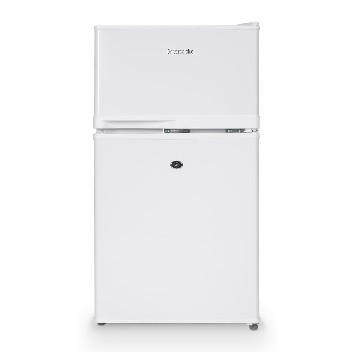 UNIVERSALBLUE Frigorífico Bajo Encimera con Congelador 12V | Color Blanco | 80L | Totalmente Equipado | Ideal para Caravanas y Camper | Incluye cerradura