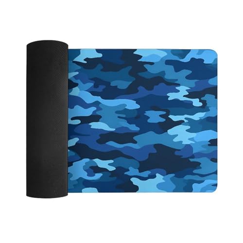 Tapete de escritorio azul camuflaje grande antideslizante miniatura 3