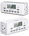 [2 Pack] NEARPOW Digital Timer For Lamp With Dual Outlets, Programmable Timer In Door, Outlet Timer For Lights,10 On/Off Programs, 24-Hour And 7-Day Programmable Electric Plug Timer,3 Prong, 15A/1875W