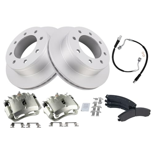 Image of TRQ Brake Pad & Rotor Kit Semi-Metallic Compatible with 2009-2016 GMC Savana 3500