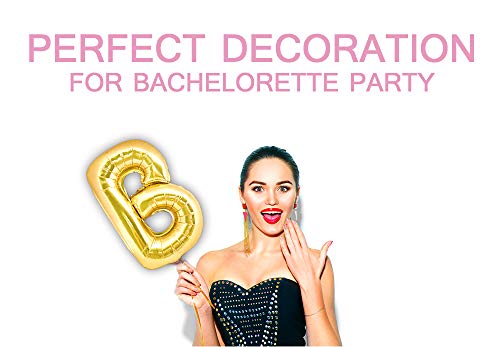 Big Bride To Be Balloons Gold 16" Letters Banner - Bachelorette Party Decorations Kit - Hen Party Supplies And Favors - Bridal Shower And Hen Party Decorations Set #TOP3