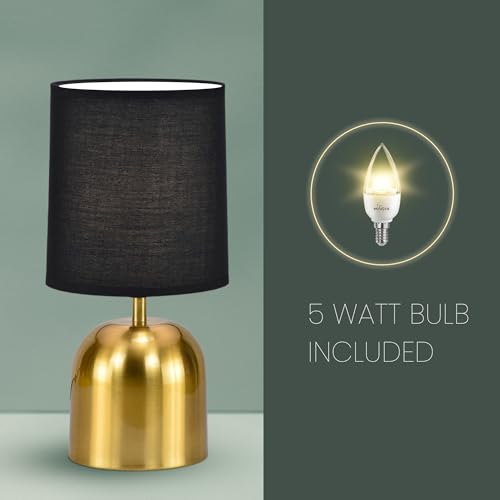 Image of MAGIK Silver Shot LED Table Lamp (Copper & Black Finish) | Includes 5W LED Bulb | Elegant Decorative Lamp for Bedroom, Living Room & Office | Compact Design | Ready to Use