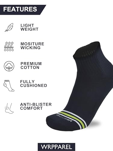 Mens Ankle Socks Cotton Elastic Casual Lightweight Moisture Wicking Anti Odor | 3 & 6 Pairs, Size: 7-9/8-103
