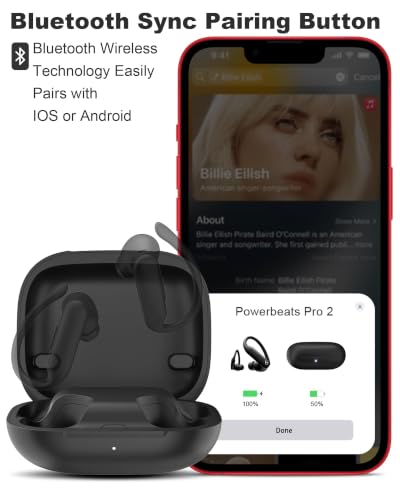 Image of Charging Case Replacement for Powerbeats Pro 2 : Wireless Earbuds Charger Case with Bluetooth Pairing Sync Button, 600mAh Battery, Earbuds Not Included