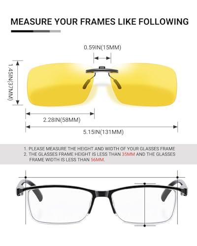TERAISE Night vision driving glasses, Clip on Sunglasses Over Prescription Glasses Anti-Glare UV400 for Men Women Driving4
