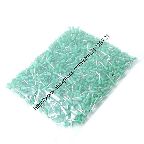 Onvas 1000pcs/pack E2508 Cord End Insulated Terminals Wire Connectors Bootlace Ferrules For 2.5mm2 14 AWG 8mm of Pin Length Brass tube - (Color: blue)