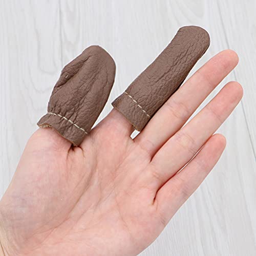 Protector de dedo con aguja de fieltro dedal de cuero COHEALI pack 40 7