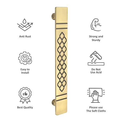 Image of COMPASS Main Door Handle | Door Handles for Main Door | Pull Handles for All The Doors of House | Office | Hotels, Antique Finish (PH-109, 12 Inch)