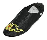  Lappade Fußball schwarz gelb Gymnastikschuhe, Ballerinas, Ballettschuhe, Schläppchen, Turnschläppchen, Hausschuhe, Tanzschuhe mit Stickereien Art. 257G Gr. 30