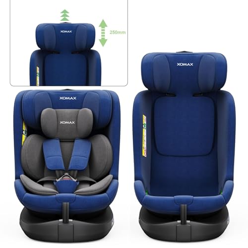 Xomax C013 Kinderzitje, 360 graden draaibaar, Isofix, ECE R129, 0-36 kg, verstelbaar, kantelbaar, ademende overtrek, 5-punts riem, Top Tether, autokinderzitje voor baby's en kinderen 0-12 jaar, kleur - Afbeelding 5