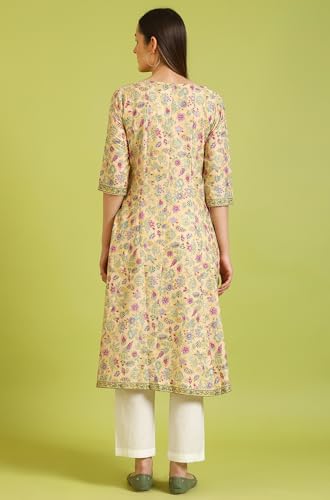 Image of W for Woman Women's Cotton Floral Regular Kurtas