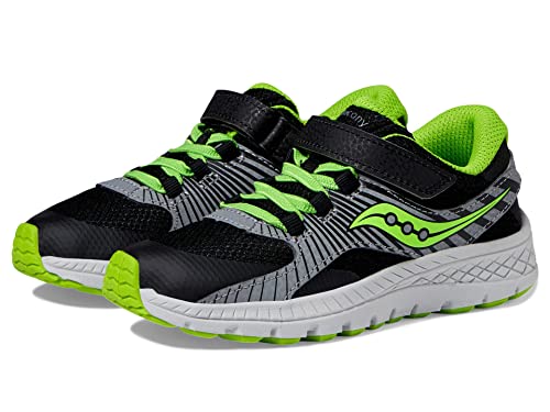 Saucony Velocer A/C Sneaker(Little Kid/Big Kid) Black/Green 11 Little Kid W
