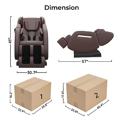 SMAGREHO MM350 Massage Chair, Brown - Thumbnail 2