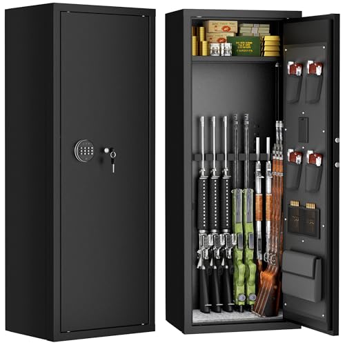 Image of Bonusall 12-15 Rifle Safes Large Rifles Gun Safes for Rifles and Shotguns, Long Gun Safe for Rifles and Pistols Quick Access with Lockable Box - Black