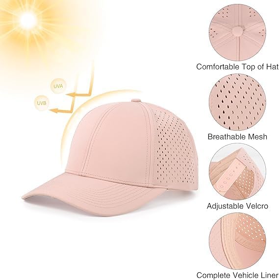 Custom Embroidered Logo Waterproof Baseball Cap Mesh Running Cap Breathable Quick Dry Outdoor Fitted Hats for Men Women - Image 4