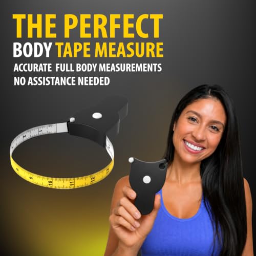 Image of Perfect Body Tape Measure - 80 Inch Automatic Telescopic Tape Measure - Retractable Measuring Tape for Body: Waist, Hip, Bust, Arms, and More (Black - 80 inch)