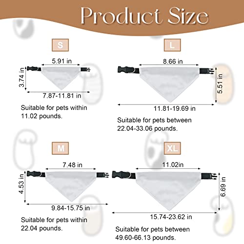 URROMA 4 PCS White Triangle Dog Bandana Collar - Image 2