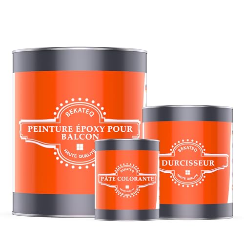 BEKATEQ BK-300EP Résine époxy bicomposante 1kg Gris anthracite I Peinture balcon et sol, optimisée pour les UV, faible odeur, étanche I Revêtement de sol pour l'étanchéité du balcon et de la terrasse