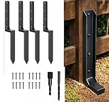 INCOSYP Fence Post Repair Kit Heavy Duty – Steel Fence Post Anchor for Leaning or Broken Posts, Ground Stake Stabilizer Support with Screws & Tool, 33 Inch (Pack of 1/2 / 4)